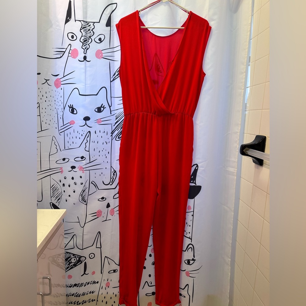 ZARA Red Jumpsuit (size S)